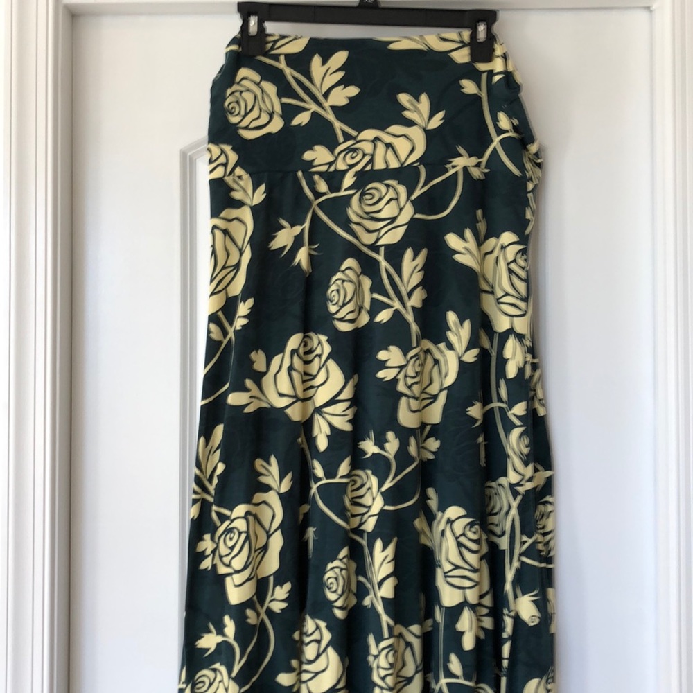 Lularoe green floral maxi skirt